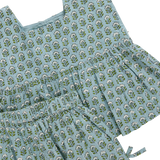 Girls Kamari Top - Blue Prairie Block Print