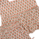 Girls Kamari Top - Pink Prairie Block Print