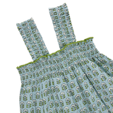 Girls Eleven Jumper - Blue Prairie Block Print