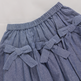 Girls Maribelle Bow Skirt - Chambray