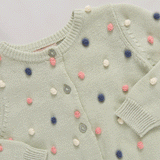 Girls Pom Pom Maude Sweater - Light Green