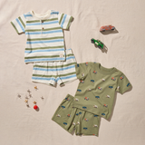 Scout Henley - Green and Blue Stripe