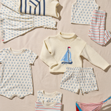 Baby Sleeveless Peekaboo Set - Sailboats