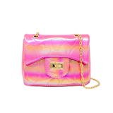 Shiny Dotted Heart Classic Handbag - Hot Pink