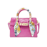 Crocodile Scarf Handbag - Hot Pink
