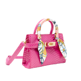 Crocodile Scarf Handbag - Hot Pink