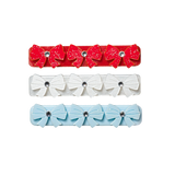 Red, White and Blue Bow Clips