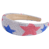 Fully Crystalized Headband - Red and Blue Stars