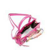 Crocodile Scarf Handbag - Hot Pink