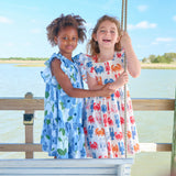 Girls Elsie Dress - Lobsters and Crabs