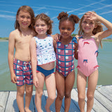 Girls Lottie Suit - Pink Bows