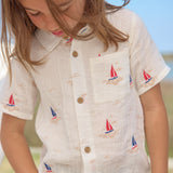 Boys Jack Shirt - Sailboat Embroidery