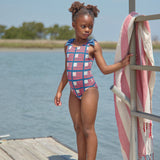 Girls Shelly Suit - Navy Flags