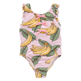 Girls Sylvie Bow Suit - Pink Banana Leaves
