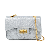 Classic Quilted Sparkle Mini Purse - Silver