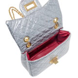 Classic Quilted Sparkle Mini Purse - Silver