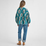 Womens Rhett Top - Evergreen Buttercup Floral | Pink Chicken
