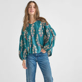 Womens Rhett Top - Evergreen Buttercup Floral | Pink Chicken