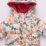 Baby Girls Ruffle Snowsuit - Watercolor Floral