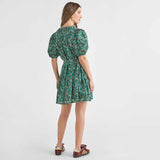 Womens Valentina Dress - Green Wax Floral