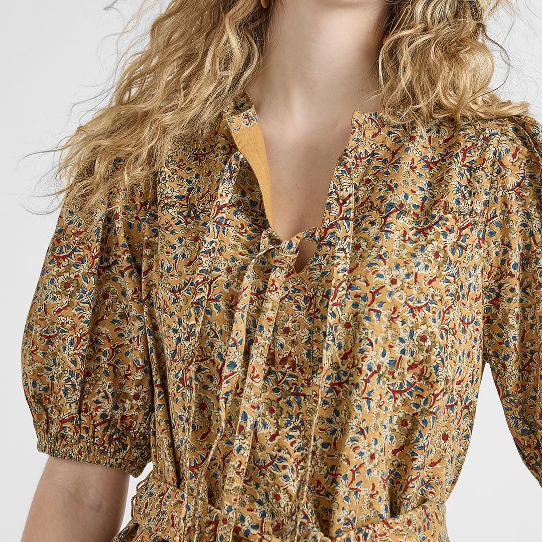 Womens Short Sleeve Indira Dress - Autumn Floral | Pink Chicken