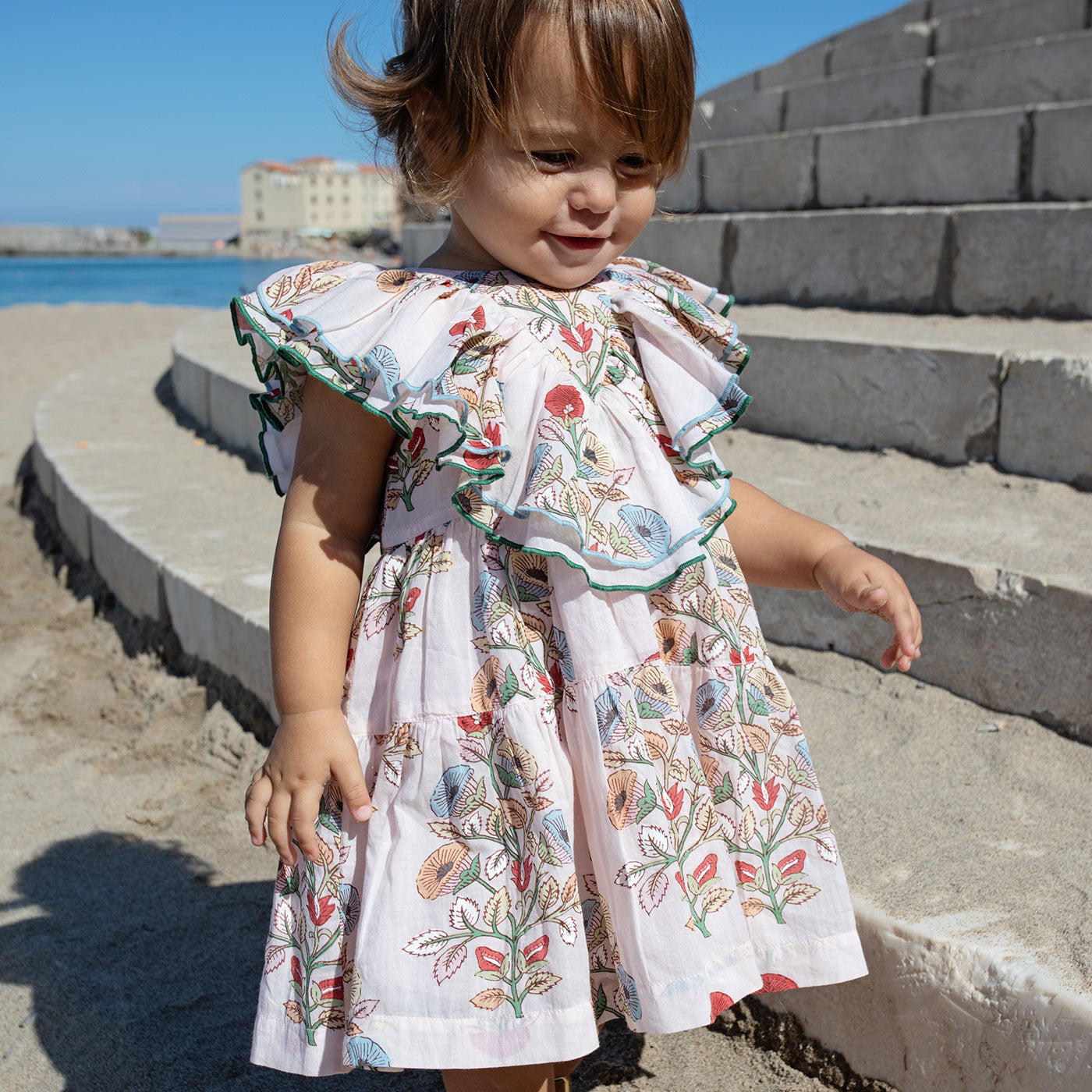 Womens Pintuck Indira Dress - Burgundy Garden Floral – Pink Chicken