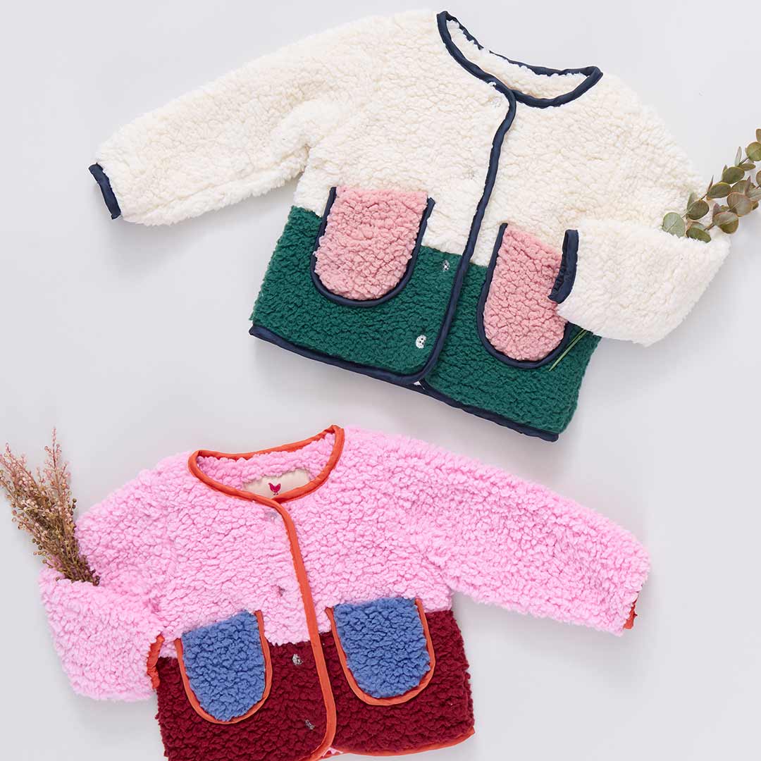 Girls Ruth Jacket - Cream | Pink Chicken