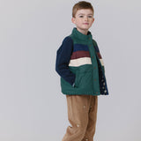 Kids Reversible Ellis Vest - Evergreen Stripe