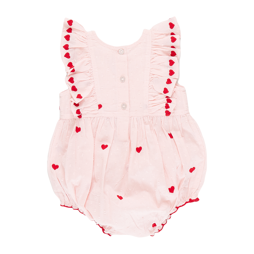 Baby Girls Raphaela Bubble Confetti Heart Embroidery Pink Chicken