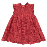 Girls Stevie Dress - Red Mini Hearts