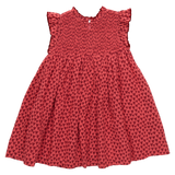 Girls Stevie Dress - Red Mini Hearts