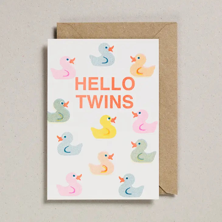 Riso Baby Card - Hello Twins