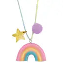 Sunshine Rainbow Necklace - Lavender Pom Pom