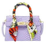 Crocodile Scarf Handbag - Purple