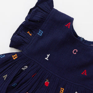 Girls Kit Dress - Alphabet Embroidery