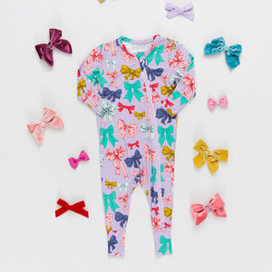 Baby Bamboo Romper - Bow Party