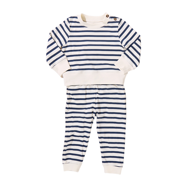 Baby Jersey Jax Jogger Set - Navy Stripe