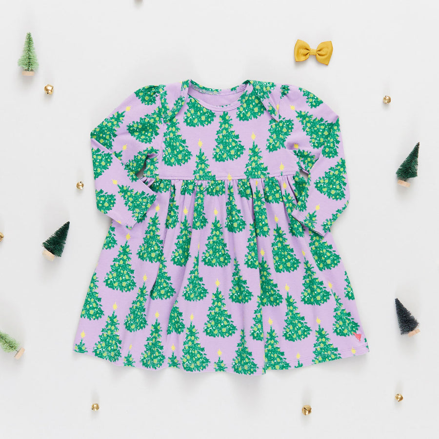 Baby Girls Organic Steph Dress - Lavender Forest