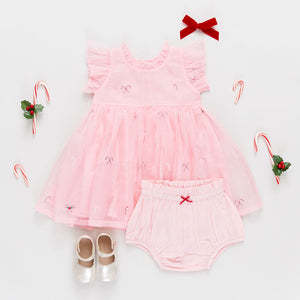 Baby Girls Organza Jennifer Dress Set - Cotton Candy Cane