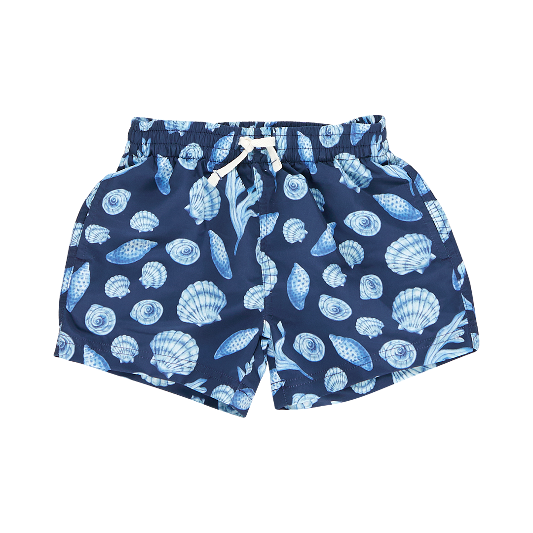 Baby Boys Swim Trunk - Blue Sea Shells