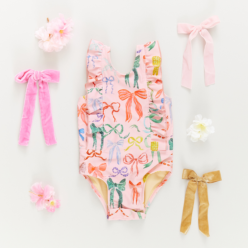 Baby Girls Katniss Suit - Watercolor Bows