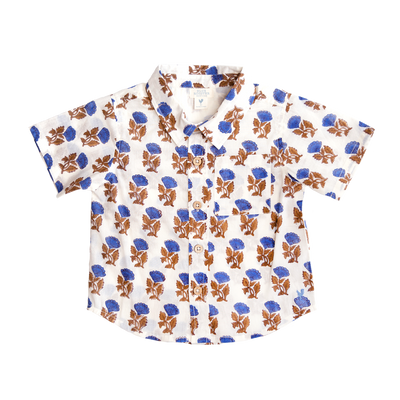 Baby Boys Jack Shirt - Blue Flower Drop