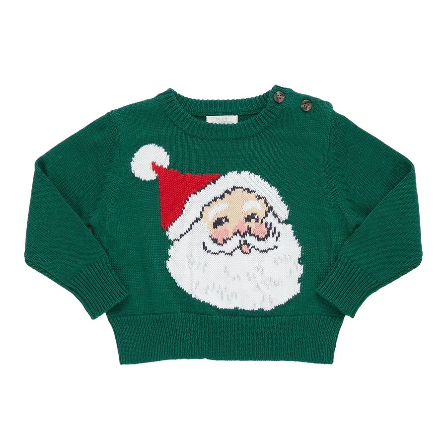 Baby Boys Oliver Sweater - Evergreen Santa