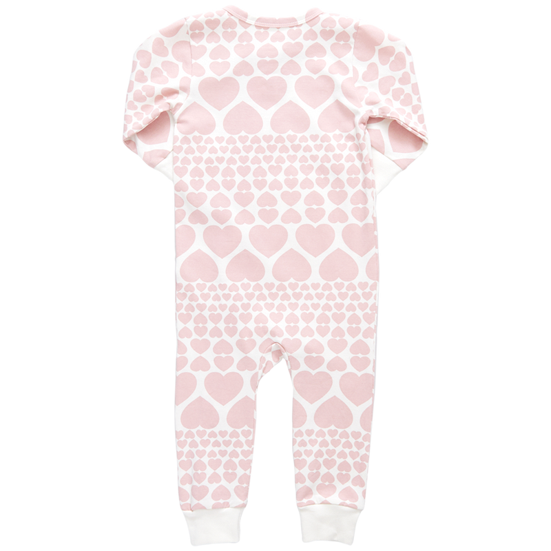 Baby Organic Romper - Pink Cascading Hearts