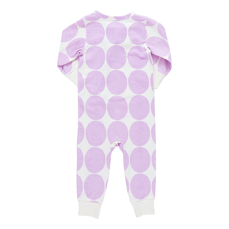 Baby Organic Romper - Lavender Dot