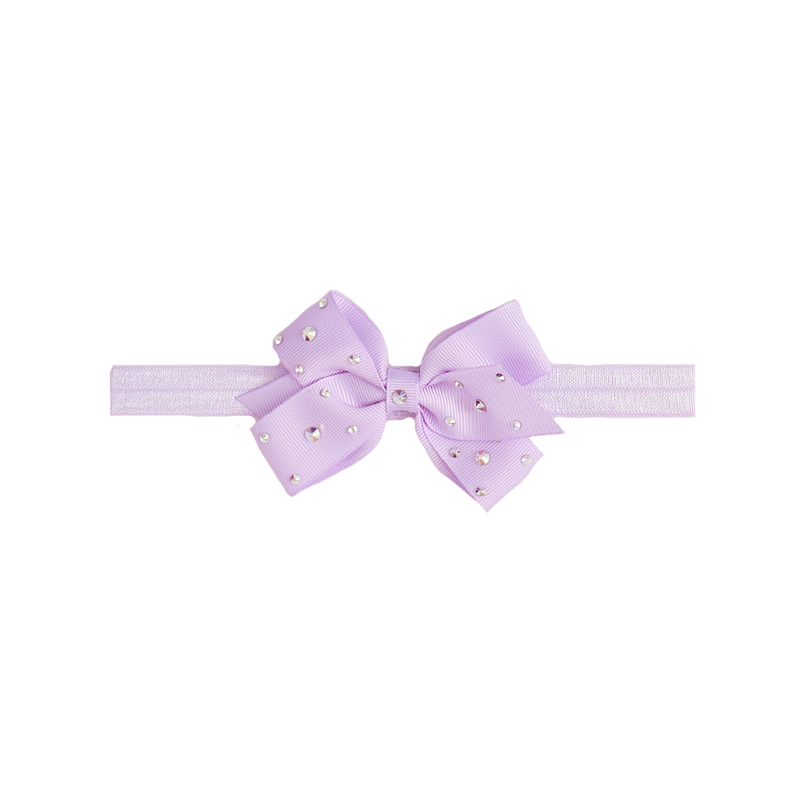 Baby Crystal Bow Headband - Lavender