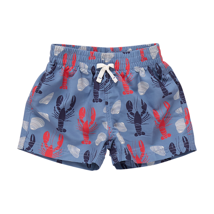 Proper Peony Swim - Boys Red Lobsters Print Trunks