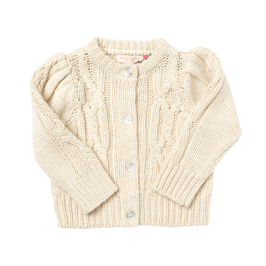 Baby Girls Cable Constance Sweater - Cream