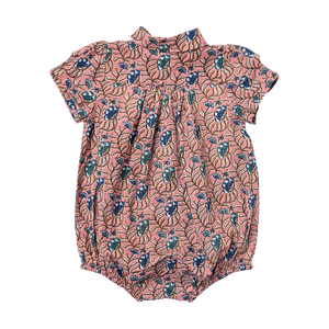 Baby Girls Petal Collar Bodysuit- Mauveglow Vine Floral