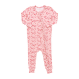 Baby Ruffle Bamboo Romper - Candy Cane Bows